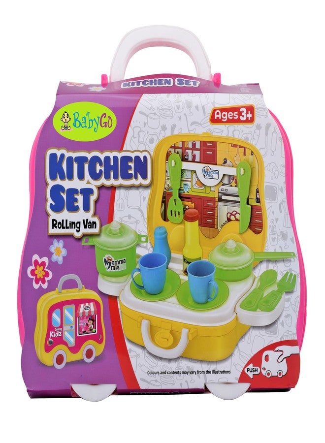 بيبي جو مجموعة مطبخ بيبي جو، حقيبة لعب طبخ تمثيلية، هدية للأولاد والبنات، صندوق شاحنة متحرك - Image 5